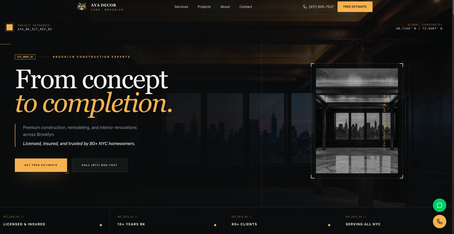Aya Decor Corp website preview