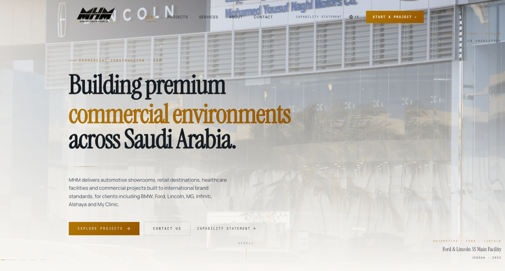 MHM Construction website preview