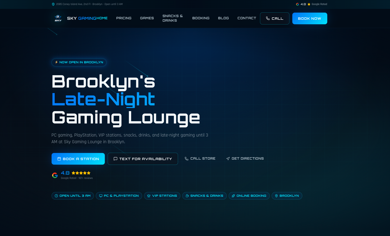 Sky Gaming website preview