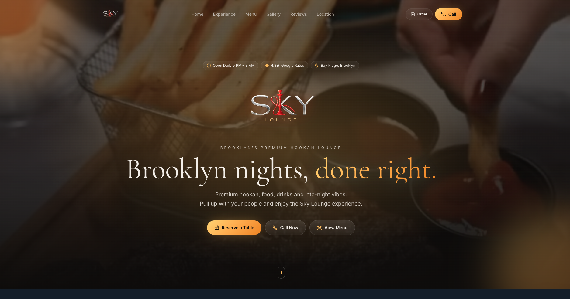 Sky Lounge website preview