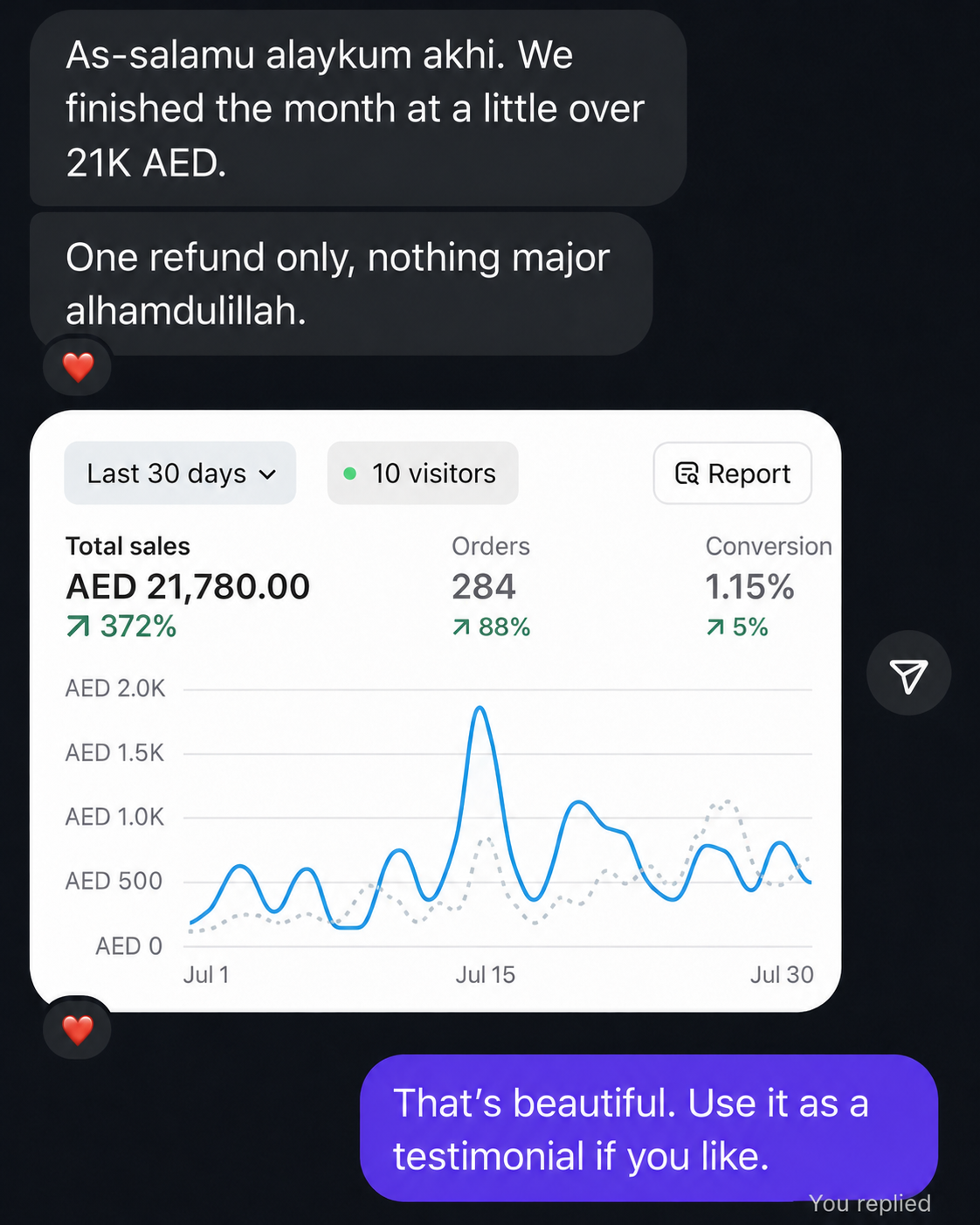Real message screenshot 1